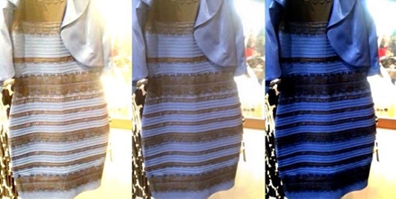 图1 在网络上广为流传的“白金还是蓝黑”裙子图片