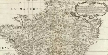 1744年被三角网覆盖的法国地图(局部)